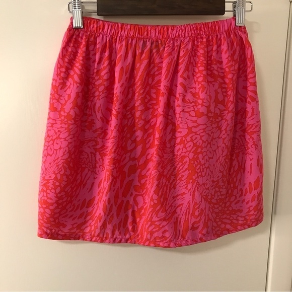 Vici neon pink animal print front tie mini skirt size M - Picture 4 of 9